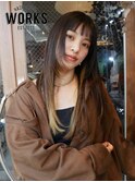 ロングストレートレイヤーバング
