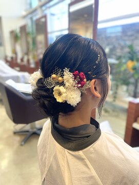 振袖ヘア/和装/シニヨン/前撮り/成人式