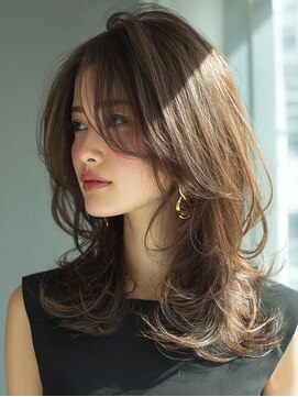 ビィピィジェイズ 大森店(BPJ'S) 大人の色気☆かき上げバングの華やかレイヤーロング