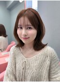 ハッシュカット/韓国レイヤー/顔まわり/ブラウン/ベージュ/前髪