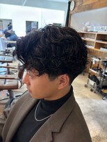 メンズ カノエ 山口小郡店(Men’s CANOE) センターパート×スパイラルパーマ