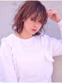 <aivee>【涼しげヘア】うざバング×ウェーブパーマボブ☆