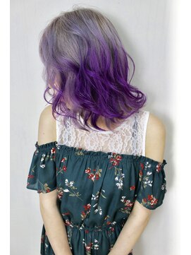 ナインティーファイブヘアー(95 HAIR NINETY FIVE HAIR) シルバーからパープルのグラデーション