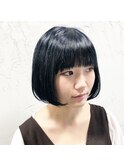 小顔見せ☆ベビー☆うるツヤ黒髪（暗髪）丸みボブ