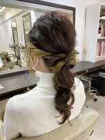 クラン 岡本(Chlan)&nbsp;着物ヘアに◎イヤリングカラー×編みおろしスタイル
