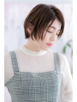 ミック 日暮里店(miq) 大人かっこいいかきあげ前髪前下がり小顔ミニボブc1