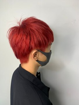 モルニ(MORNI) 髪質改善トリートメント_マロンベージュ Aラインボブ かきあげ