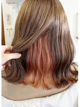 フラバー(flover) 【Miyuki】ブリーチ1回でつくるオレンジインナーカラー