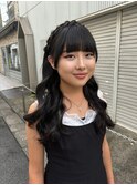 三つ編みカチューシャアレンジ