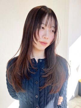 アルバム 池袋(ALBUM) ロング顔周りレイヤー前髪カット_ba537252