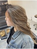 ホワイトグレージュミニウルフデジタルパーマチェリーブラウン