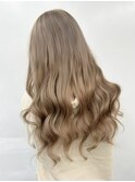 レイヤーカット/ミルクティーグレージュ/ダブルカラー/エクステ