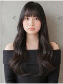 重め前髪黒髪ロング