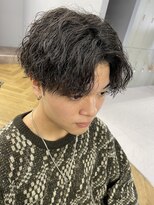 アレス バイ シカ 神戸三宮元町店(ALLES by Cica)&nbsp;波巻きツイストスパイラルパーマツーブロック刈り上げ