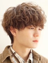 アズ ワン(AS ONE)&nbsp;波巻きパーマツイストスパイラルパーマツーブロックメンズ黒髪