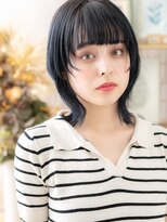 カバーヘア ブリス 志木南口駅前店(COVER HAIR bliss)&nbsp;ダークブルー/顔周りカット/顔周りレイヤー/ウルフカット/暗髪g
