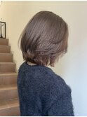 ハッシュボブシャギーカット顔まわりレイヤーヘーゼルベージュ
