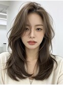 ヘアカラーグレージュカチモリヘアレイヤーボブ50代ボーイッシュ