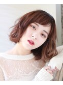 大人可愛いショートバングゆるまきボブ【錦糸町 美容院 beaute】