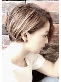 耳掛け簡単スタイリングショートボブ ハイライト【Linona】
