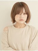 マロンベージュ/Aラインボブ/かきあげ/インナーカラー[新宿駅]