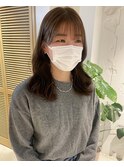 【松本咲花】韓国風ロング/ブリーチなグレージュ/透明感カラー