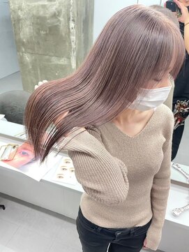 キング 梅田(K!ng) 【梅田】ダブルカラーケアブリーチミルクティーベージュ