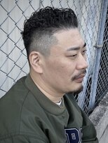 スウェルホワイト(SWELL WHITE)&nbsp;大人ショートパーマ　オールバック　宮城リョータ風　メンズヘア