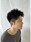 アップバングショートパーマ