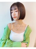 ウェットヘア×前髪あり髪質改善ダブルカラー×横浜