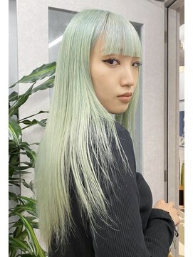 ジーナ(XENA) ケアブリーチ×ハイトーンカラー×ペールグリーン(渋谷)