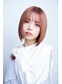 【大学生に人気】切りっぱなしボブ×ピンクベージュ（ブリーチ）