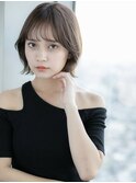 イメチェン/ホワイトブロンド/外ハネボブ/美髪/泉中央52