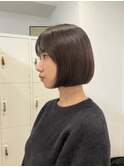 ミディアムヘアイヤリングカラーボブ大人ヘアアレンジミニボブ