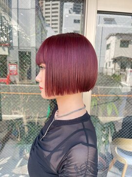 アドア 横浜(ADORE) 【ADORE 横浜】ぱっつんボブ×レッドカラー
