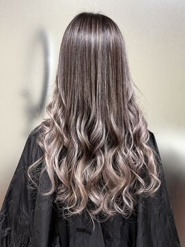 ワンスタイル(One style) 【ケアブリーチ2回】バレイヤージュ+髪質改善トリートメント