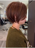 小顔カットショートボブ大人可愛いアッシュオリーブ