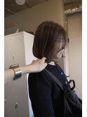 チョコレートブラウン/大人丸みボブ/20代/30代/髪質改善