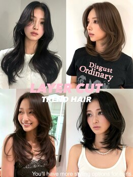 ランズ アネックス 梅田(LANDS ANNEX)の写真/憧れのくびれヘアをレイヤーカットで実現☆毎朝、巻きやすい髪で自信あふれる私へ!