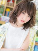■くせ毛風カール愛され小顔ふわミディ103-3★川口20代30代40代