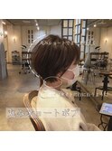 大人綺麗な小顔襟足スッキリショートボブ 30代40代50代鹿児島