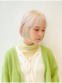 ぶつ切りボブ/ホワイトベージュ