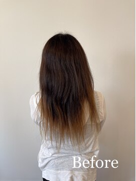 チェルモ 町田(CHELUMO) 縮毛矯正　Before 毛先ブリーチ