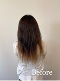 縮毛矯正 Before 毛先ブリーチ