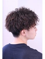 ネイビー(NAVY)&nbsp;ウェーブマッシュ横顔スパイラル黒髪モテる刈り上げ