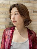 レイヤーボブ　ワンカール　毛先パーマ　大人可愛い20代30代40代