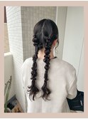 【misa】結婚式ヘア/ツインアレンジ/ロング編みおろし