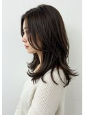 30代40代大人ミディアムレイヤー髪質改善酸性ストレート白髪染め