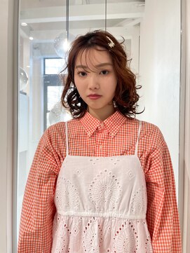 ロンドグロワール 大宮(Lond Gloire) ウェーブミディアムメルティカラー×ブリーチなしボブ韓国[大宮]