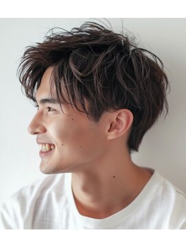 メンズ ルシードスタイル アウラ 松戸市五香(LUCIDO STYLE Aura) アップバング【五香#メンズカット#＜理容室＞#ブリーチ#眉毛】